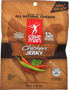 CAVEMAN FOODS: Chicken Jerky Buffalo Style, 2.5 Oz
