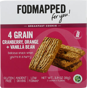 FODMAPPED FOR YOU: Cookie Breakfast Cranberry Orange, 3.9 oz
