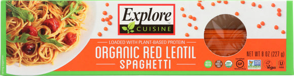 EXPLORE CUISINE: Organic Red Lentil Spaghetti, 8 oz