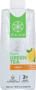 GAIAM: Tea Green RTD Lemon Organic, 16.9 fo