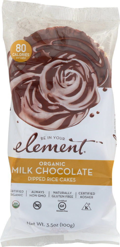 ELEMENT SNACKS: Organic Milk Chocolate Dipped Rice Cakes, 3.5 oz