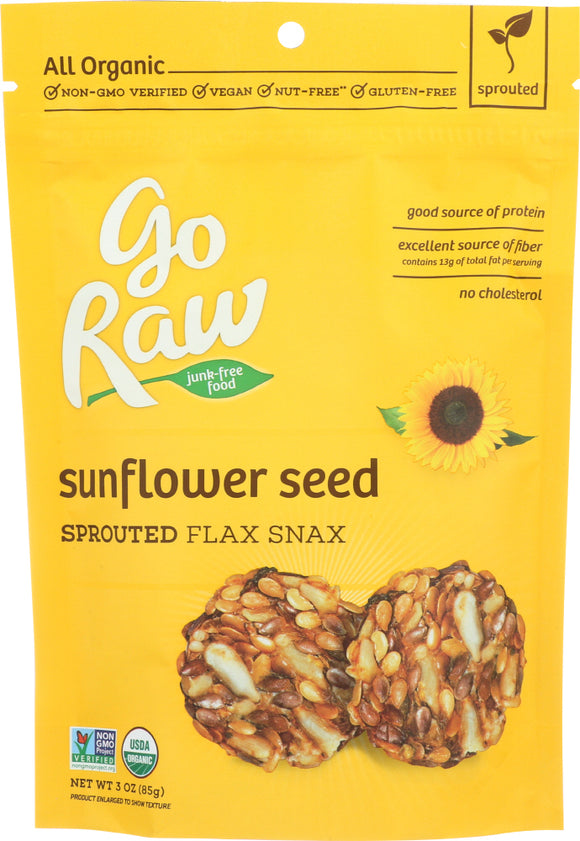 GO RAW: Flax Snax Sprouted Sunflower Organic, 3 oz