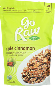 GO RAW: Granola Apple Cinnamon Sprouted Organic, 16 oz