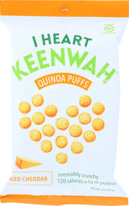 I HEART KEENWAH: Quinoa Puffs Aged Cheddar, 3 oz