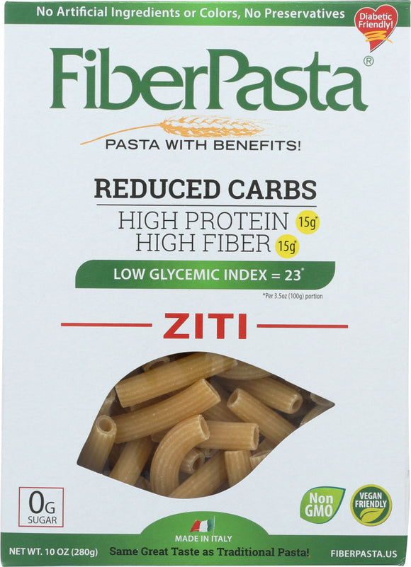 FIBERPASTA: Ziti Pasta, 10 oz