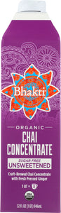 BHAKTI CHAI: Unsweetened Chai Concentrate, 32 oz