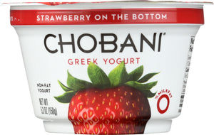CHOBANI: Non-Fat Greek Yogurt Strawberry on the Bottom, 5.3 oz