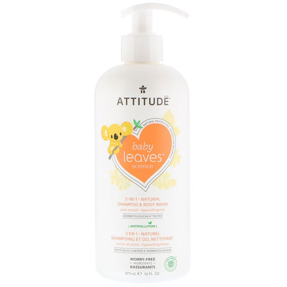ATTITUDE: 2-IN-1 Baby Shampoo Pear Nectar, 16 fo