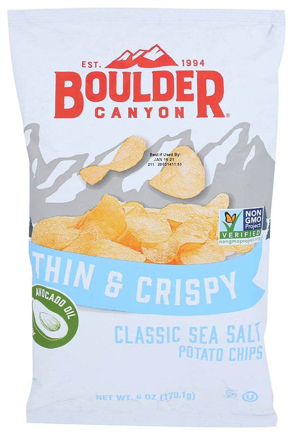 BOULDER CANYON: Classic Sea Salt Potato Chips, 6 oz