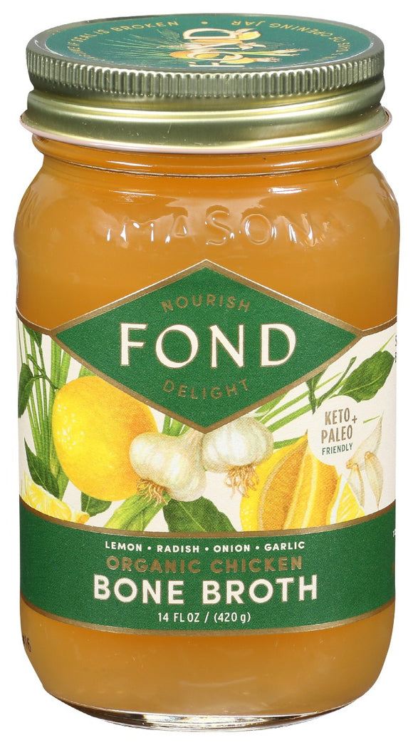 FOND BONE BROTH: Chicken Bone Broth Lemon Radish, 14 oz
