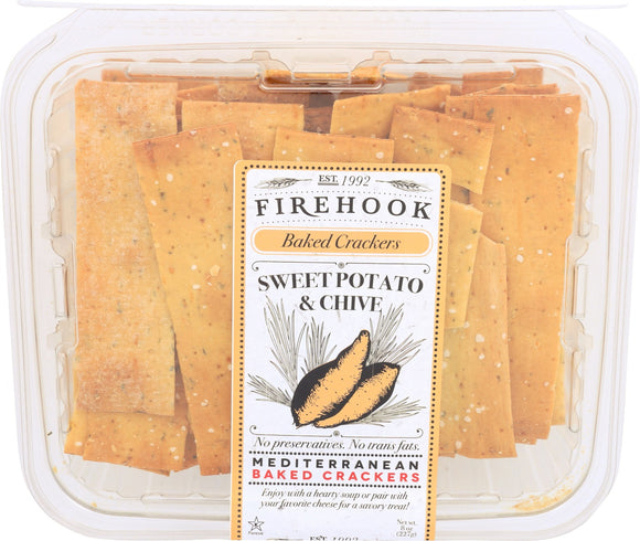FIREHOOK: Sweet Potato Chive Crackers, 7 oz