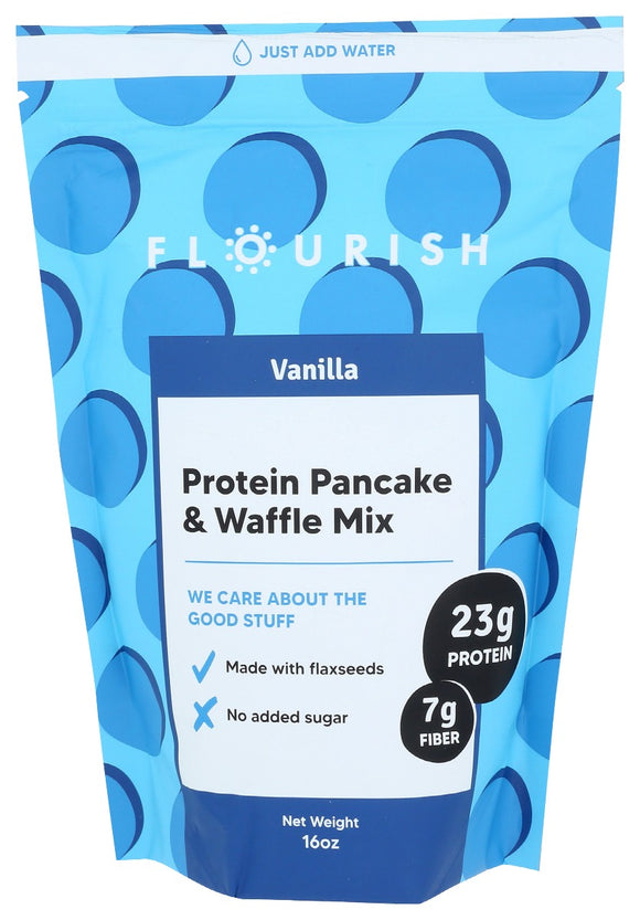 FLOURISH: Protein Pancake and Waffle Mix Vanilla, 16 oz