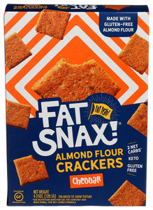 FAT SNAX: Crackers Cheddar, 4.25 oz