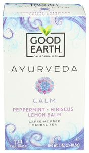 GOOD EARTH: Ayurveda Calm Tea, 18 bg