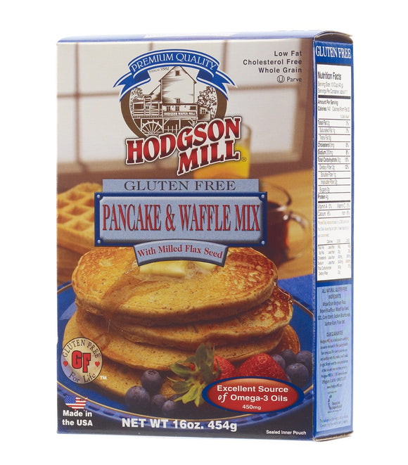 HODGSON MILL: Gluten Free Pancake & Waffle Mix with Flax Seed, 16 oz
