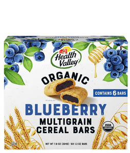 HEALTH VALLEY: Organic Multigrain Cereal Bars Blueberry, 7.9 oz