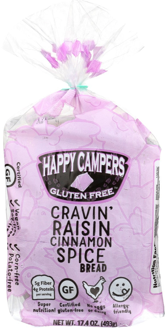 HAPPY CAMPERS GLUTEN FREE: Cravin’ Raisin Cinnamon Spice Bread, 17.40 oz
