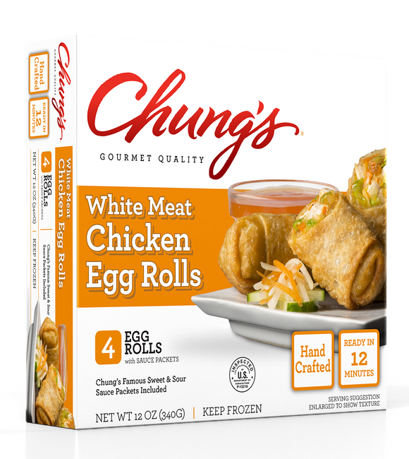 CHUNG'S GOURMET QUALITY: White Meat Chicken Egg Rolls 4 Count, 12 oz