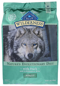 BLUE BUFFALO: Wilderness Adult Dog Food Duck Recipe, 11 lb
