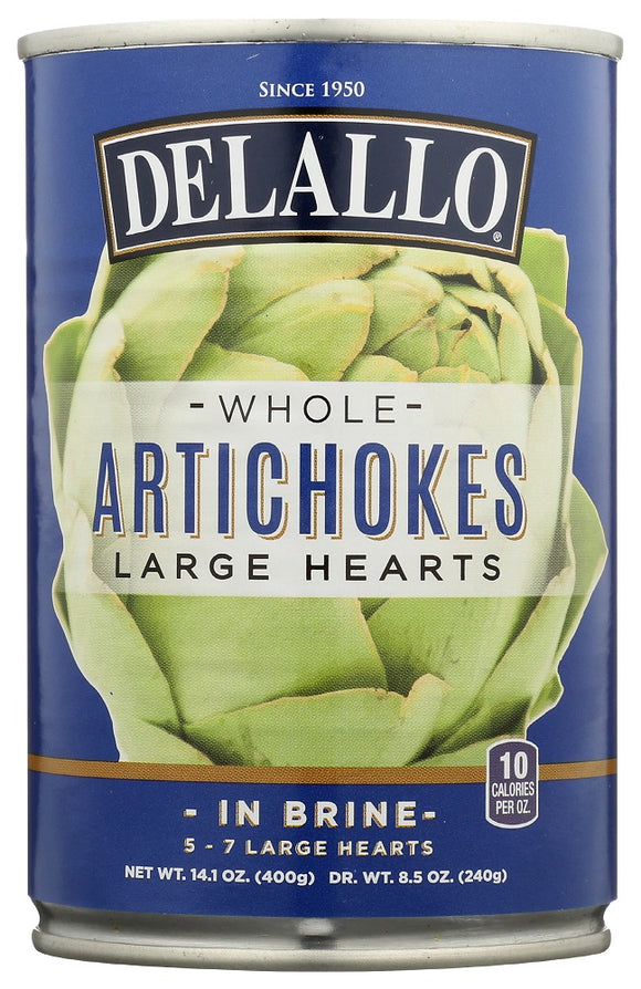 DELALLO: Whole Artichokes Large Hearts, 14.10 oz