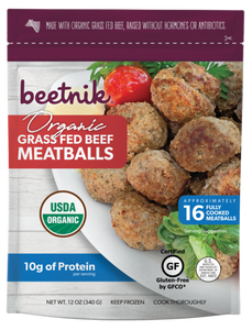 BEETNIK FOODS: Grass Fed Beef Meatballs, 12 oz