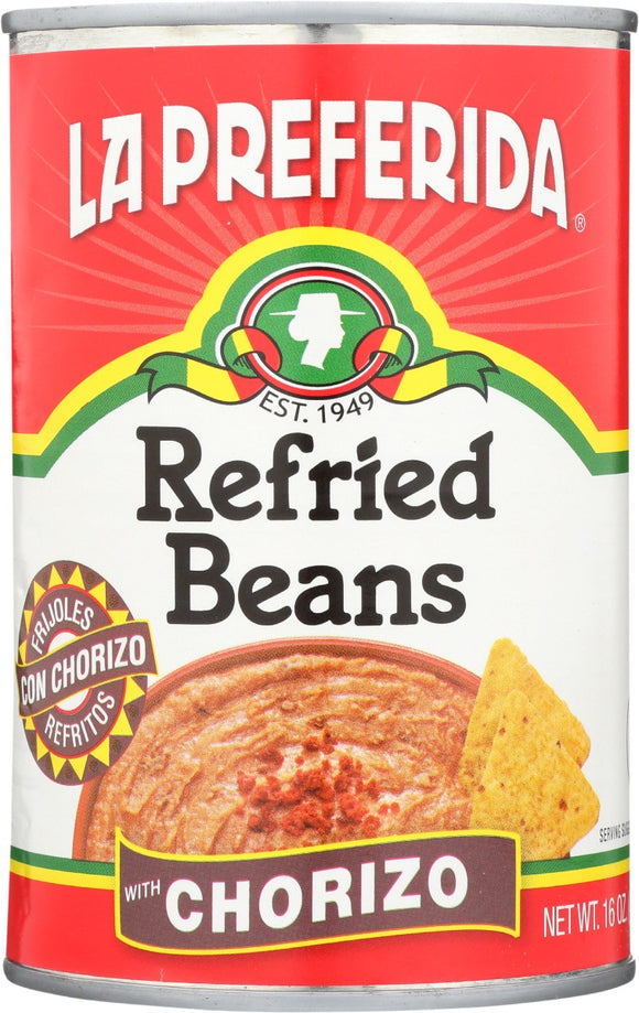 LA PREFERIDA: Bean Refried Chorizo, 16 oz