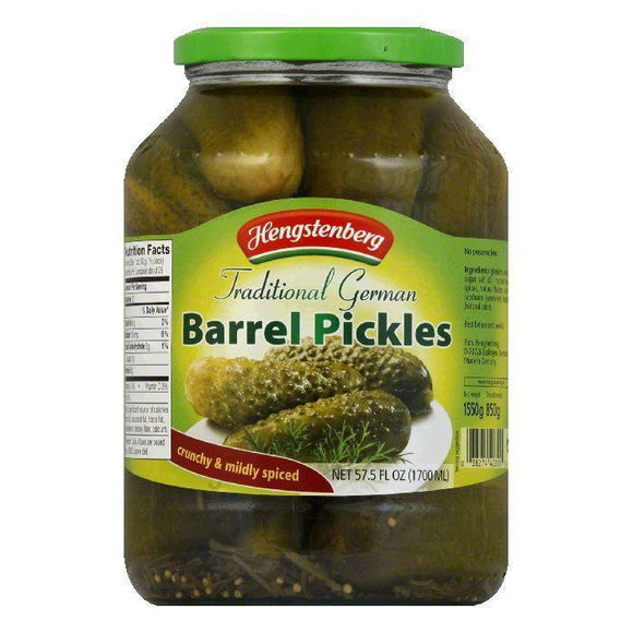 HENGSTENBERG: Pickle Gherkin Barrel Lrg, 57.5 oz