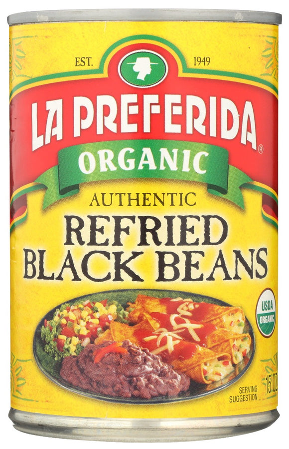 LA PREFERIDA: Bean Refried Black Org, 15 oz