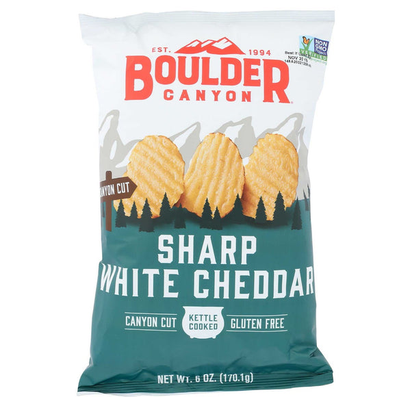 BOULDER CANYON: Chip Kettle Shrp Wht Chdr, 6 oz