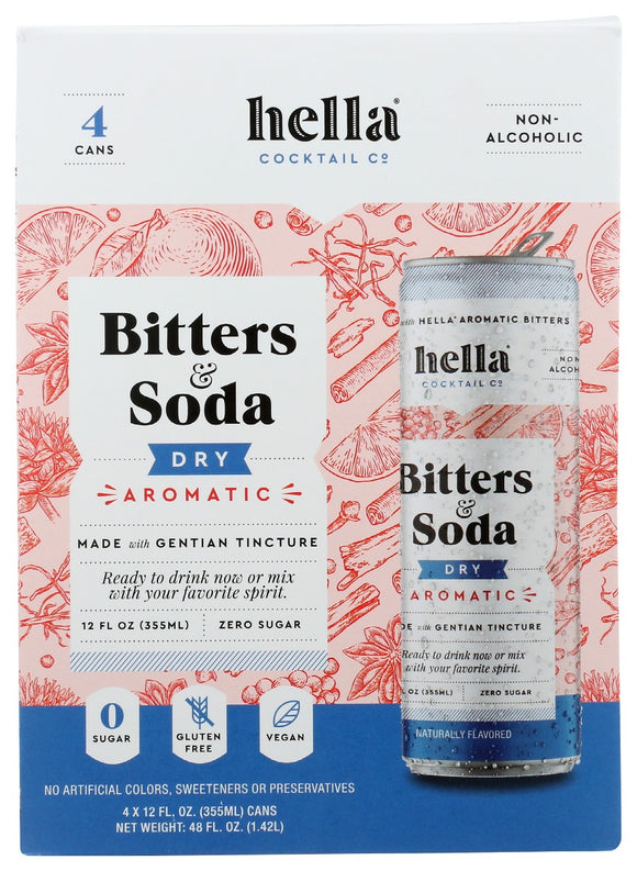 HELLA COCKTAIL: Bitters Dry Aromatic 4Pk, 48 fo
