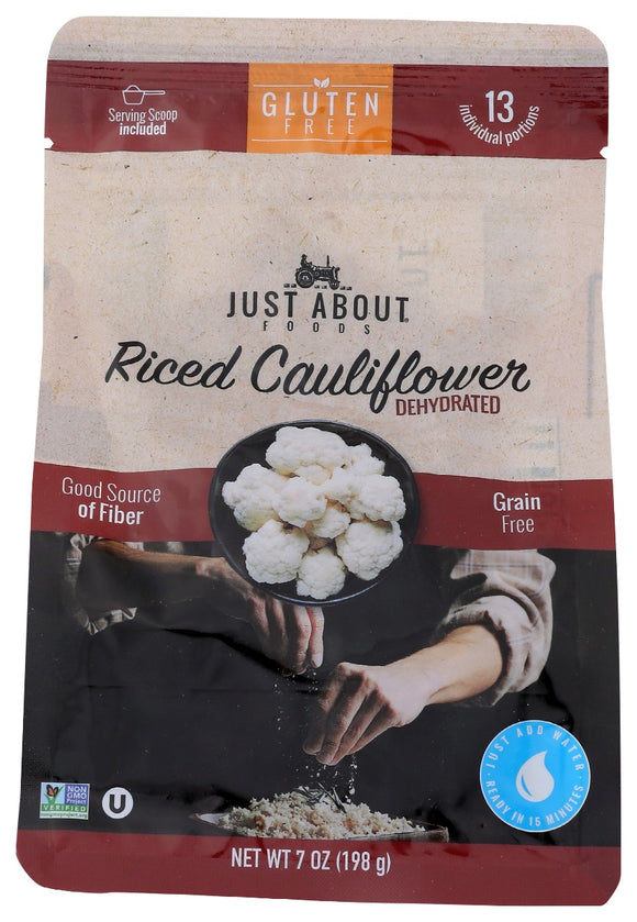 JUST ABOUT FOODS: Cauliflower Riced Dehydrt, 7 oz