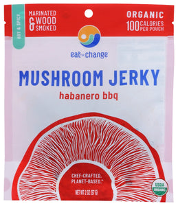 EAT THE CHANGE: Jerky Mshrm Habanero Bbq, 2 oz