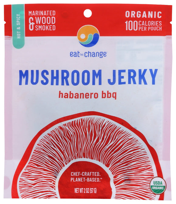 EAT THE CHANGE: Jerky Mshrm Habanero Bbq, 2 oz