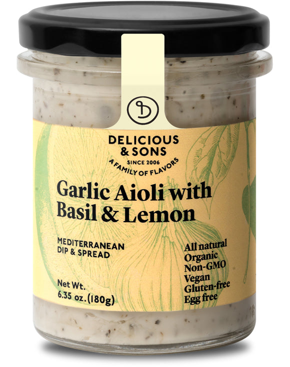 DELICIOUS AND SONS: Aioli Grlc Basil Lemon, 6.35 oz