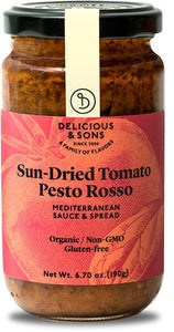 DELICIOUS AND SONS: Pesto Sn Drd Tmto Rosso, 6.7 oz