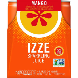 IZZE BEVERAGE: Juice Sprkl Mango 4Pk, 33.6 fo