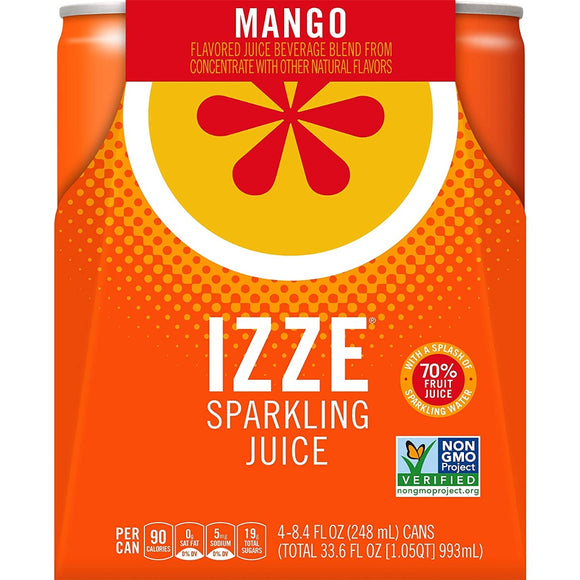 IZZE BEVERAGE: Juice Sprkl Mango 4Pk, 33.6 fo