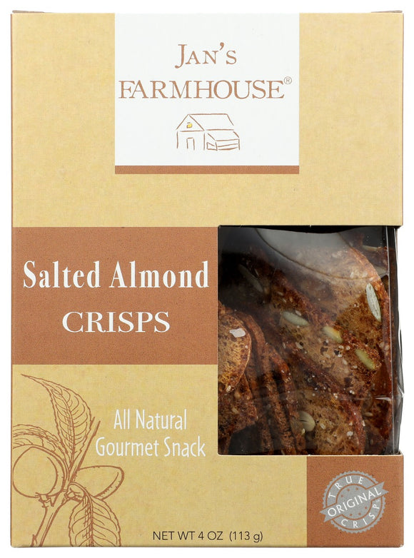 JANS FARMHOUSE: Crisps Salted Almond, 4 oz
