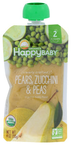 HAPPY BABY: S2 Pear Zucchini Pea Org, 4 oz