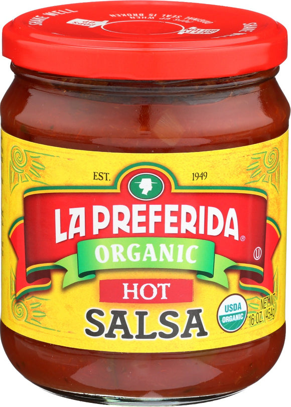 LA PREFERIDA: Organic Hot Salsa, 16 oz
