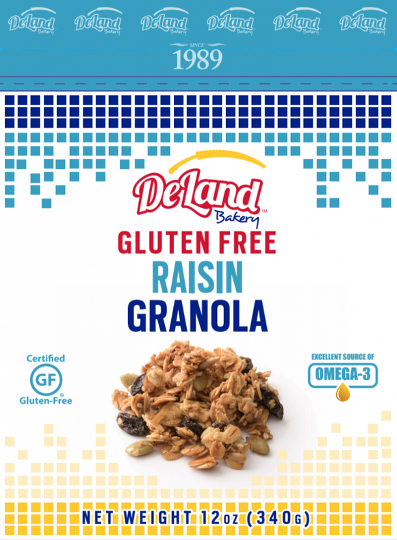 DELAND: Gluten Free Raisin Granola, 12 oz
